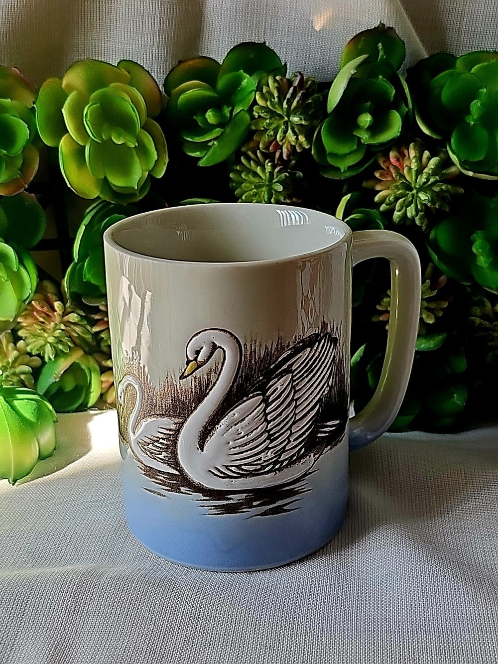 Otagiri Japan Ceramic Mug with Swan Design